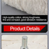 A close-up of a white, fluffy cotton polishing buffing wheel with a fibrous texture.