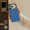 Blue Stripe Print Magnetic Phone Case with Shockproof Protection