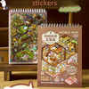 A box of miniature landscape stickers featuring various scenes and elements for scrapbooking and journaling.
