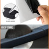 Door bowl protection sticker showing before and after application on a car door handle.