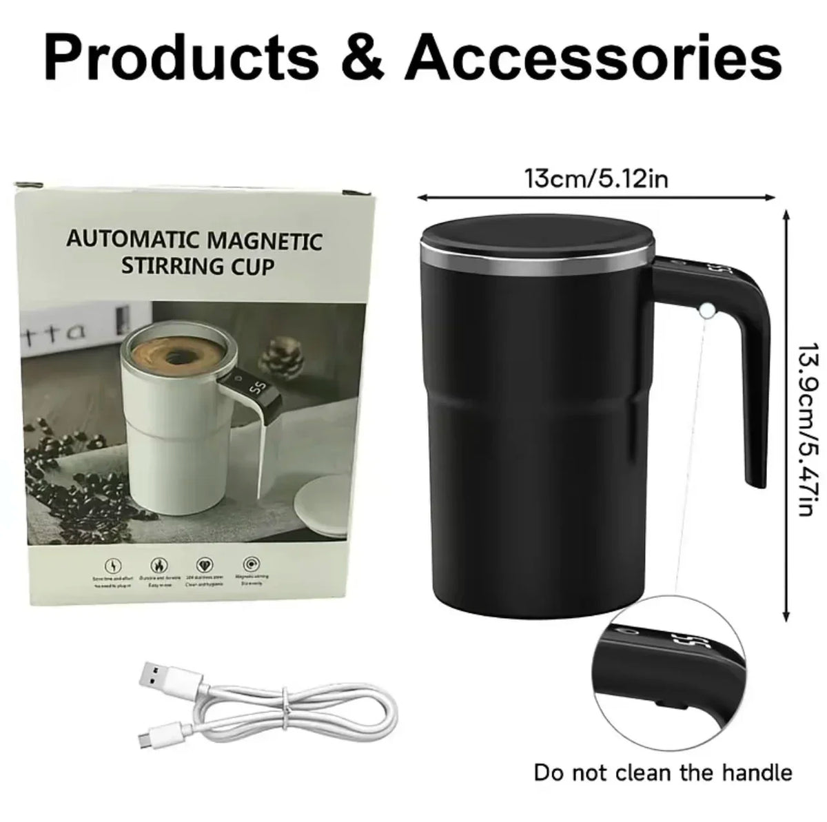 Self-Stirring Travel Mug with Temperature Display