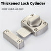A close-up view of a thickened lock cylinder, a metal door lock component used for enhanced security.