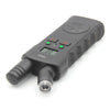 A black TPMS relearn tool with a digital tire pressure gauge is shown from above.