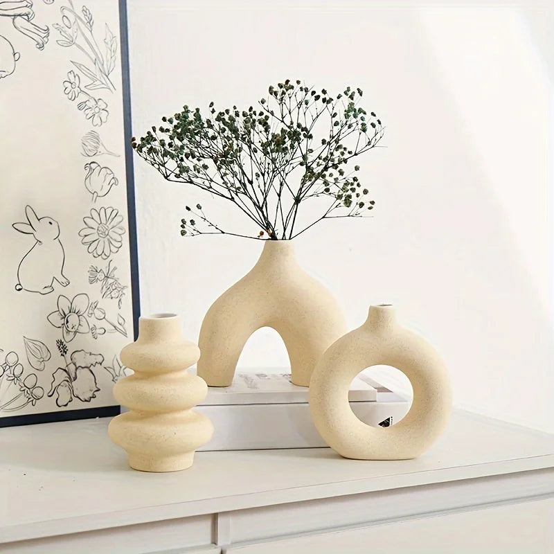 Bohemian Ceramic Vase Set for Home Decor