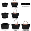 Black felt handbag organizer inserts in small, medium, and large sizes shown individually.