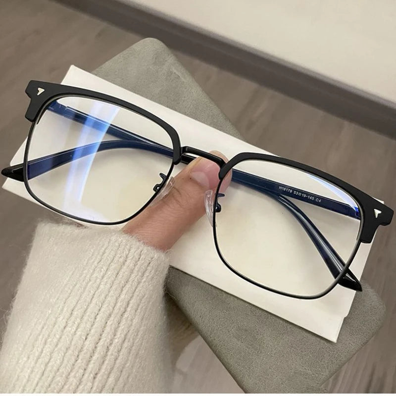 Retro Half-Frame Blue Light Blocking Glasses