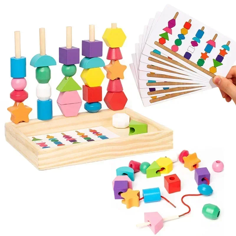 Montessori Wooden Color & Shape Matching Puzzle for Toddlers