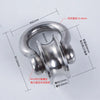 A silver heavy-duty pulley made of 304 stainless steel with a silent bearing, shown from the side.
