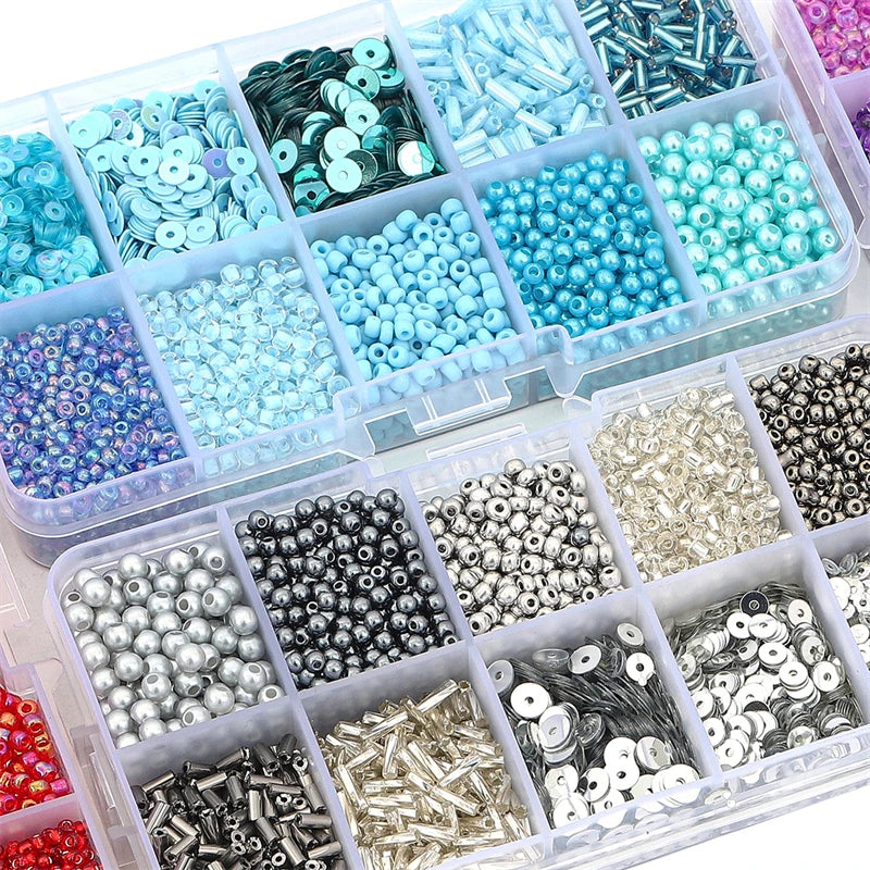 Kit Complet de Création de Bijoux DIY avec Perles en Verre
