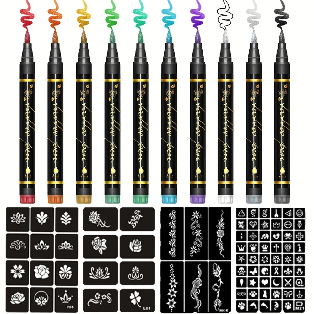 10-Piece Non-Toxic Face Paint Marker Set for Kids & Adults