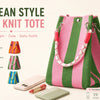 Striped Knit Mini Bucket Tote Bag