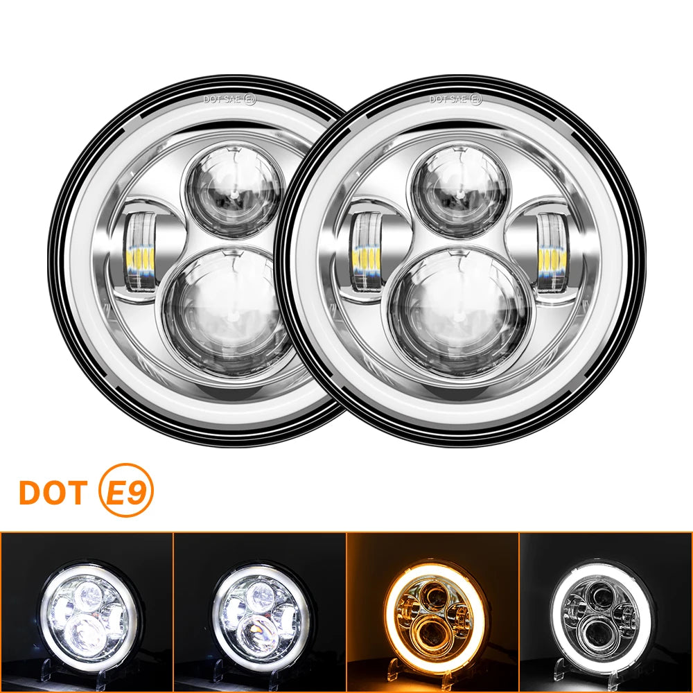 Classic 7 Inch Round LED Motorcycle Headlight
