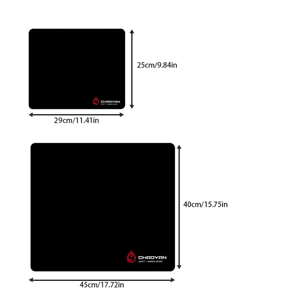 Black & Red Flame Gaming Mouse Pad with Stitched Edges