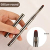 A hand holds a precision nail art brush set with a 9mm tip, showing the brush and its size.