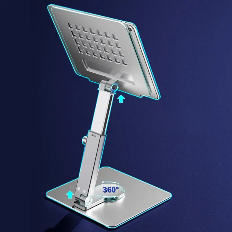 Adjustable Aluminum Tablet Stand with 360° Rotation