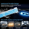 A waterproof durable design of an automotive running light installed in a vehicle interior.