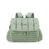 A mint green large capacity waterproof diaper bag with padded straps.