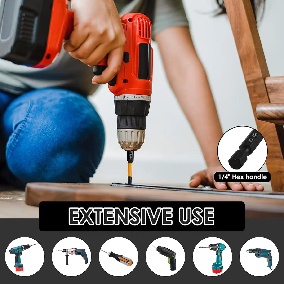 Magnetic Allen Wrench Drill Bit Set with Hex Shank