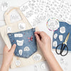 Pre-Printed Water-Soluble Embroidery Stabilizer Sheets with Floral & Letter Patterns