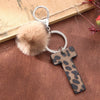 Leopard Print Letter Keychain