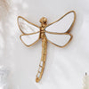 Golden Curly-Tailed Dragonfly Wall Decor - Resin Art Piece