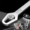 A silver universal adjustable Torx wrench with a double-headed design shown in various angles.