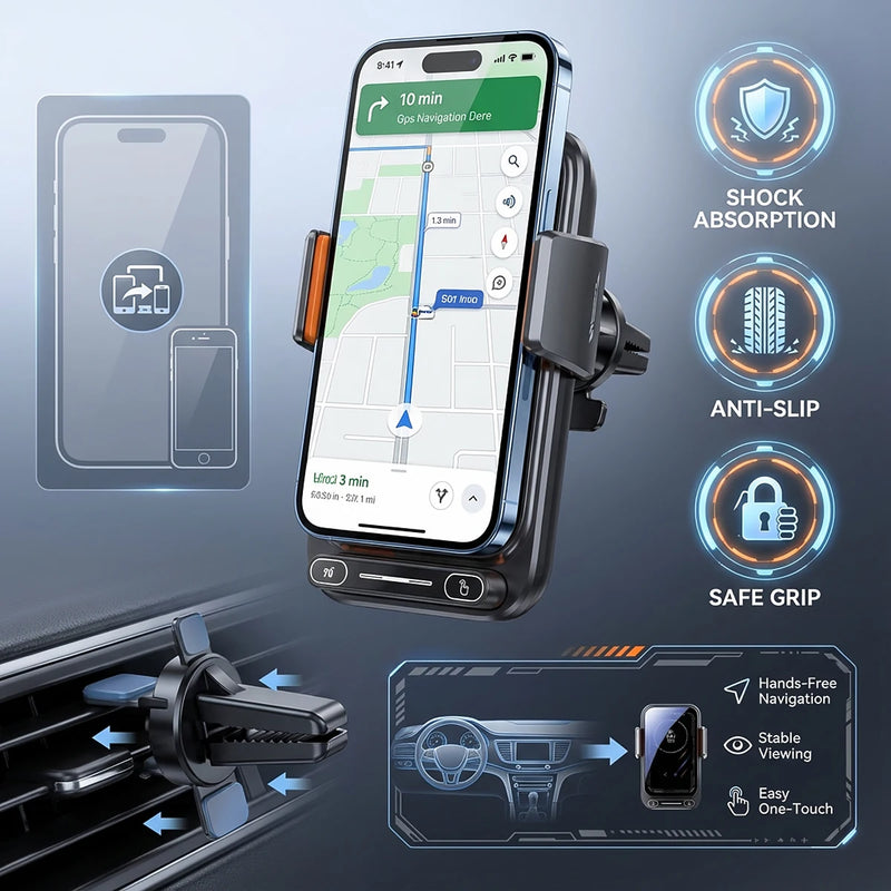 15W Drahtloses Auto-Ladegerät mit Automatik-Klemme