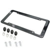 Black carbon fiber license plate frame with mounting screws
