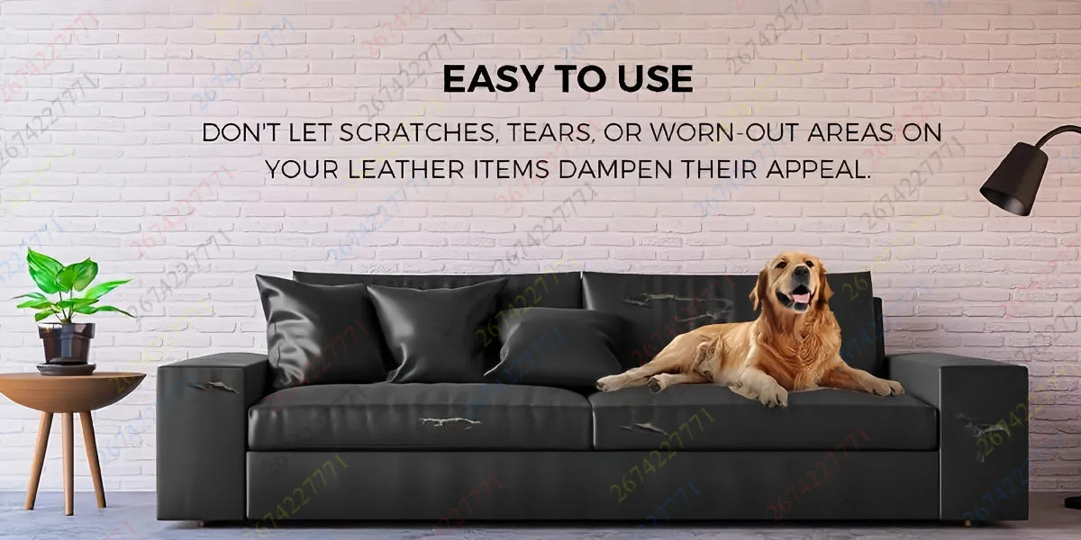 A dark gray sofa with a leather-like finish is shown in a brightly lit room, emphasizing its easy-to-use surface.