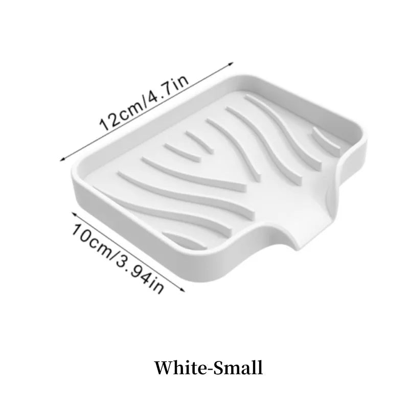 Silicone Drain Soap Dish with Anti-Slip Base