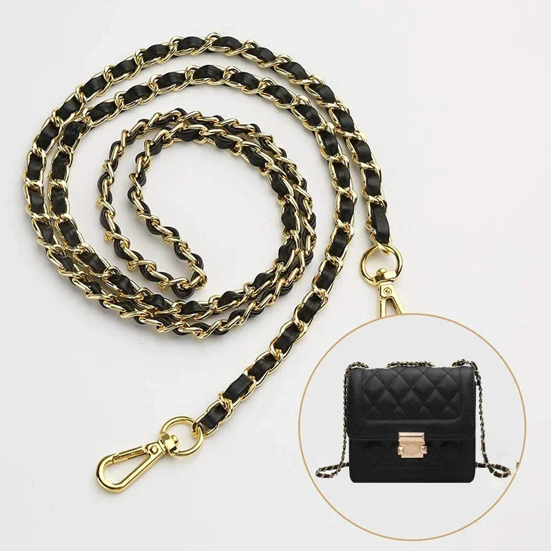 Gold and black universal chain strap for bags and phone cases