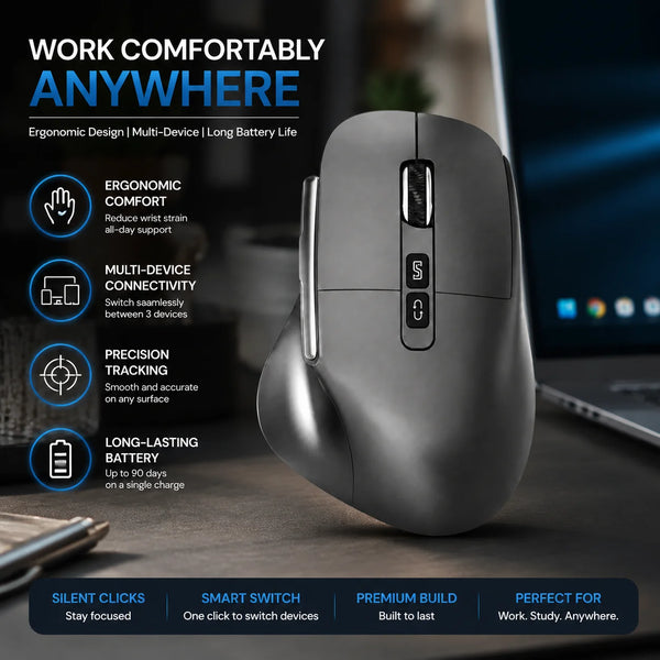 Ergonomic Vertical Wireless Mouse