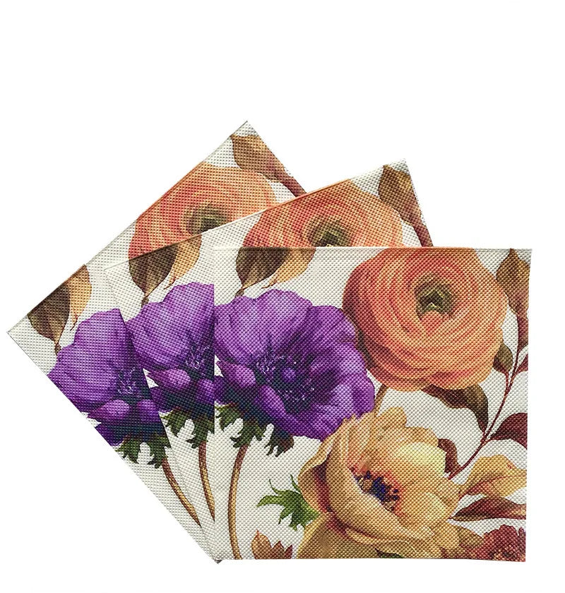 2-Ply Decorative Flower & Leaf Print Napkins (20-Pack)