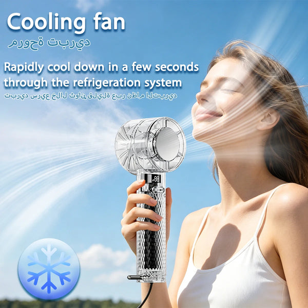 Ventilateur Portable Rechargeable à Main avec Écran LED