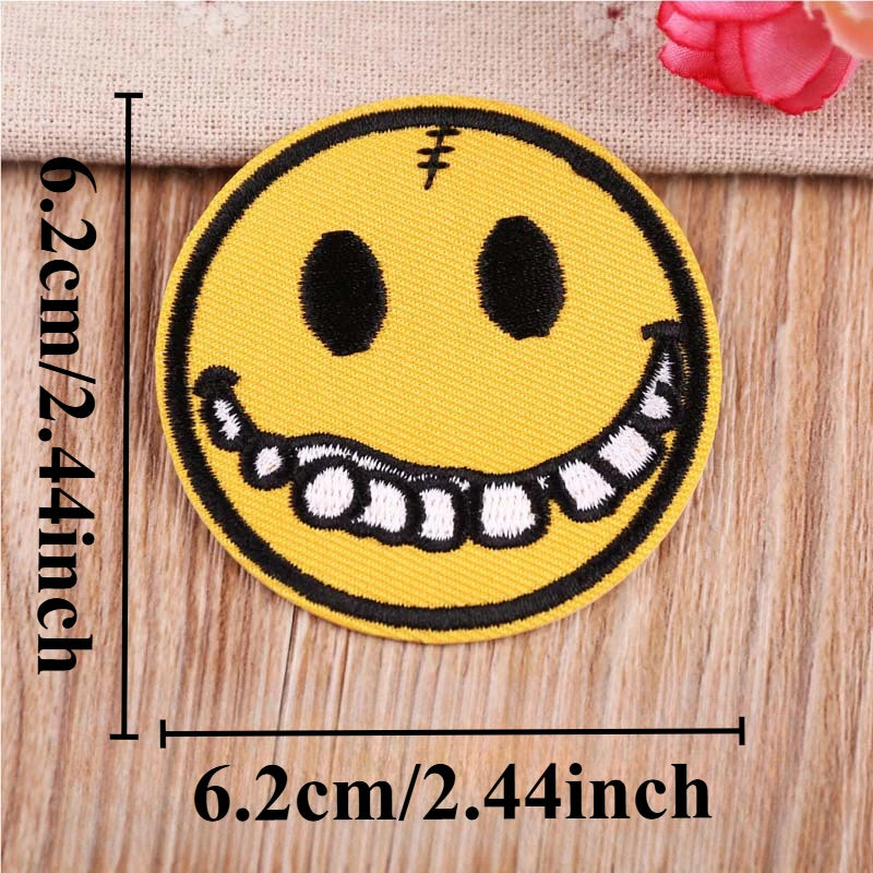 Funny Yellow Expression Embroidered Iron-On Patch