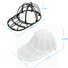 Black wire cage and white mesh laundry bag for protecting a baseball cap during washing