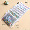 An 8-piece set of transparent mesh zipper pouches in three sizes is shown next to a small green toy car.