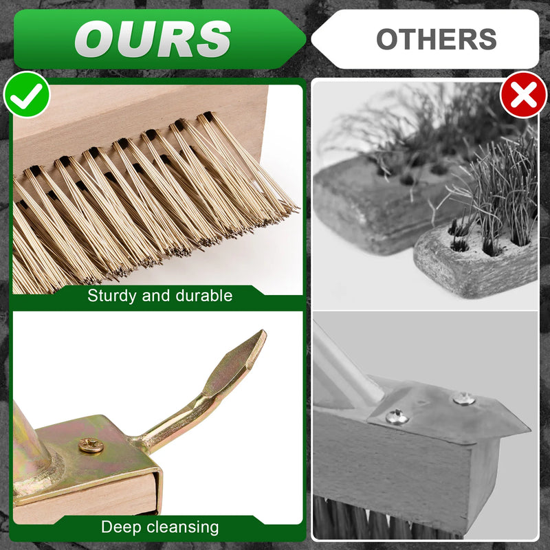 2-in-1 Crevice Weeding Brush with Adjustable Handle