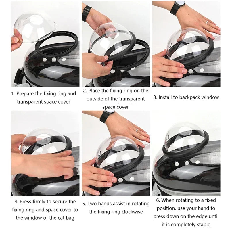 Transparent Pet Backpack Carrier with Ventilation
