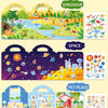 A collection of reusable jelly stickers featuring dinosaurs, animals, and space themes for kids.