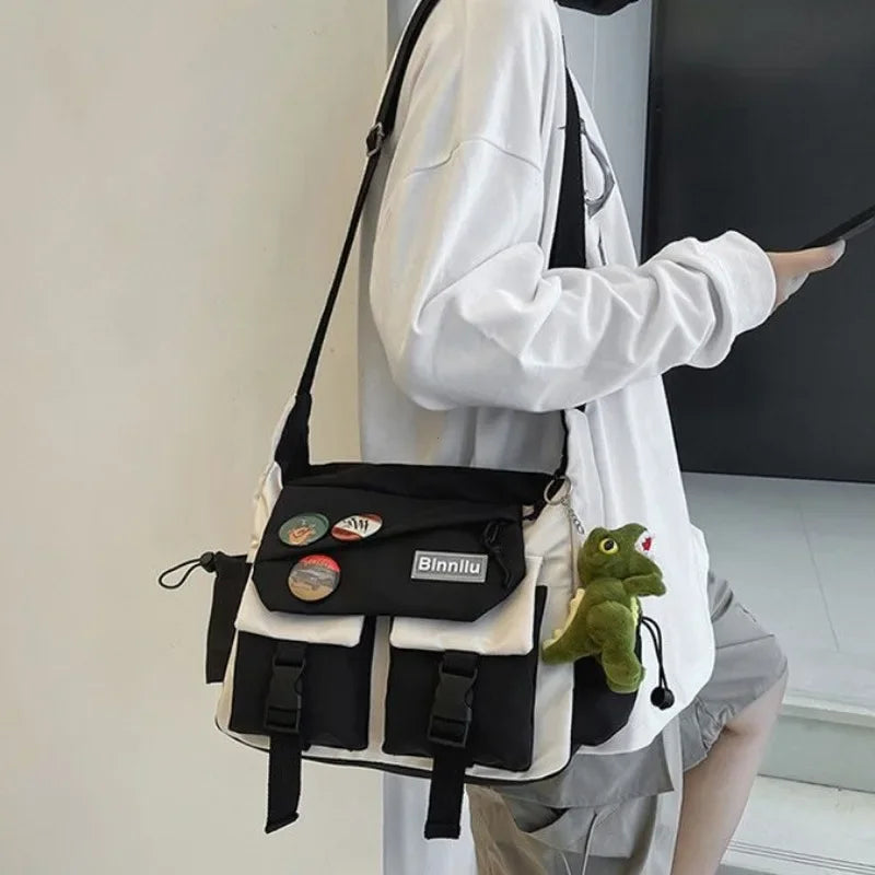 Harajuku Nylon Crossbody Bag with Adjustable Strap