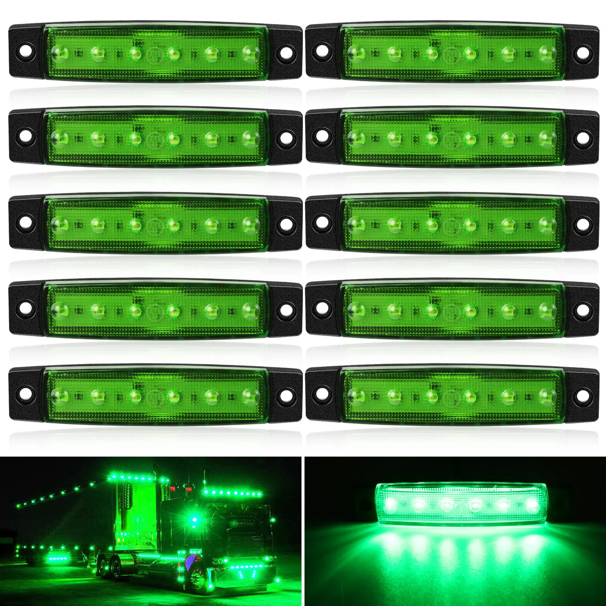 IP67 Waterproof LED Side Marker Lights (Set of 10)