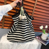 Hand-Knitted Cotton Tote Bag