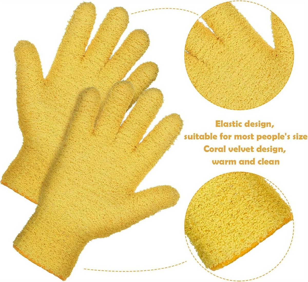 Stretchable Microfiber Dusting Gloves with Breathable Design