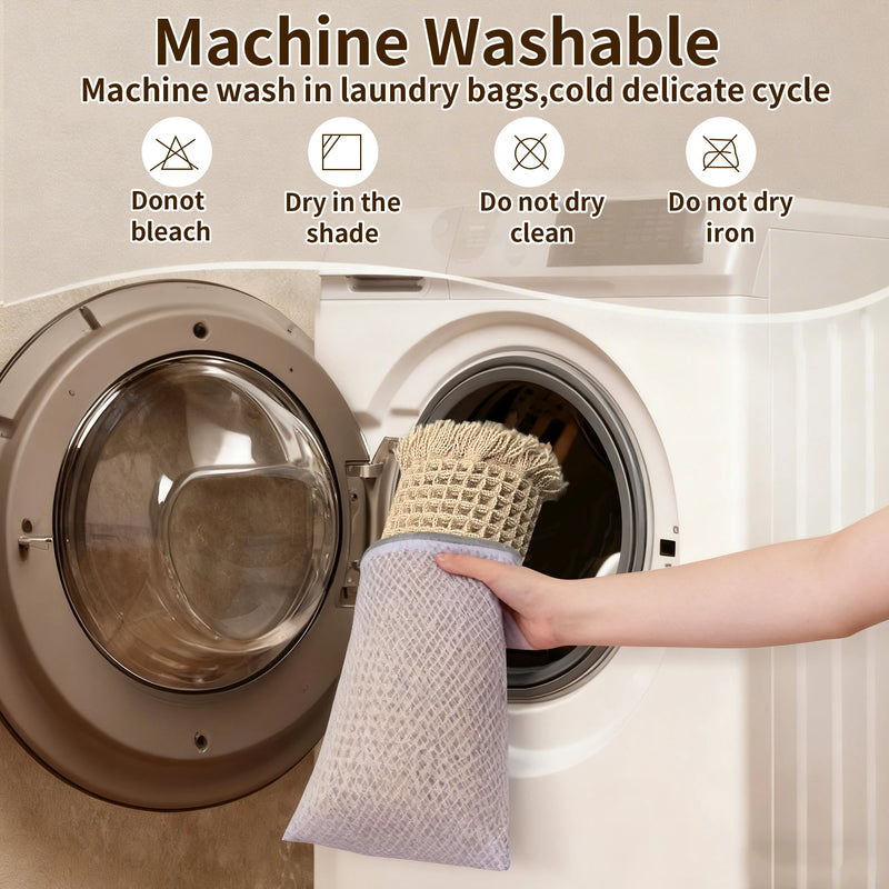 Waffle Weave Bath Mat with Non-Slip Backing
