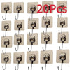 A set of 20 self-adhesive rotating wall hooks for various storage needs.