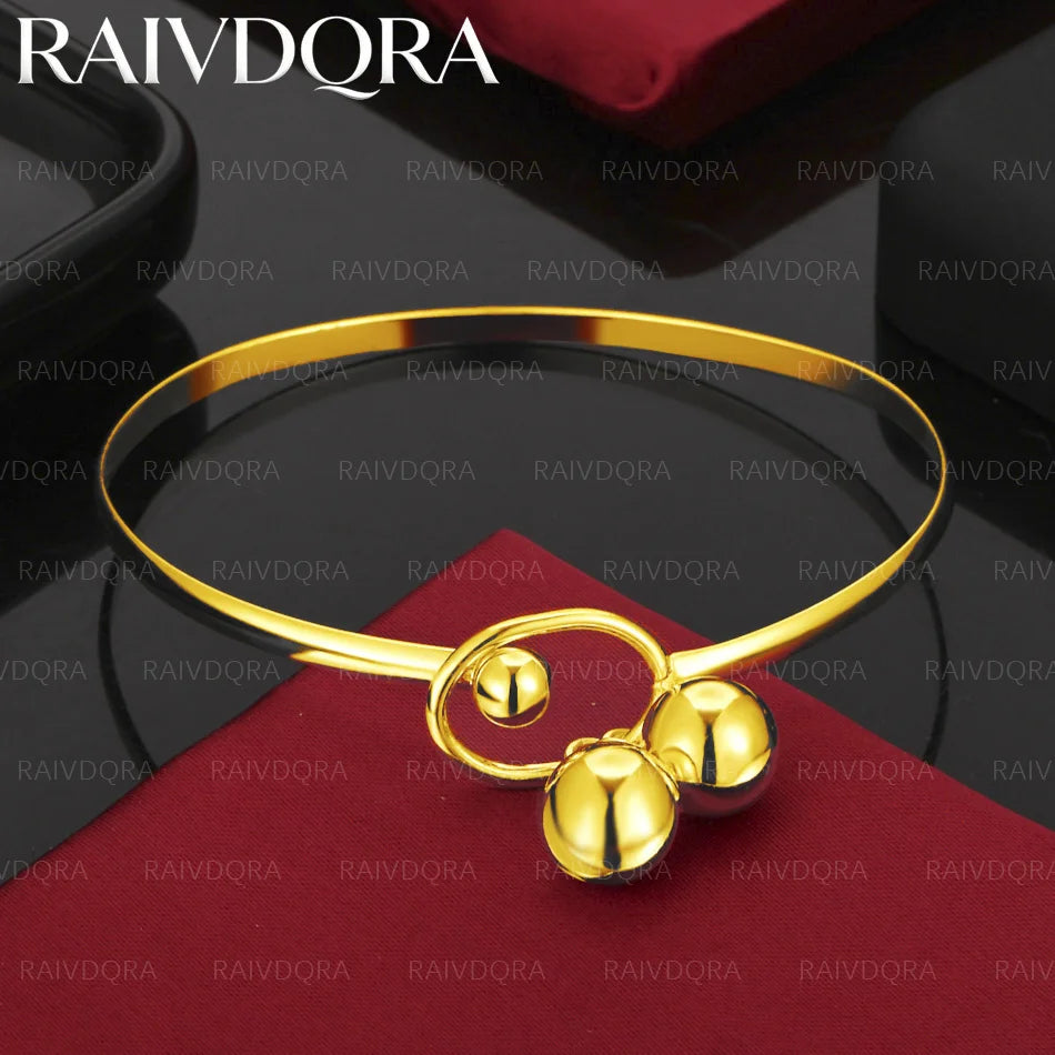 Elegant Gold-Plated Round Bangle Bracelet