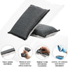 Two-sided microfiber scrubbing sponge shown in a close-up view with cleaning applications.