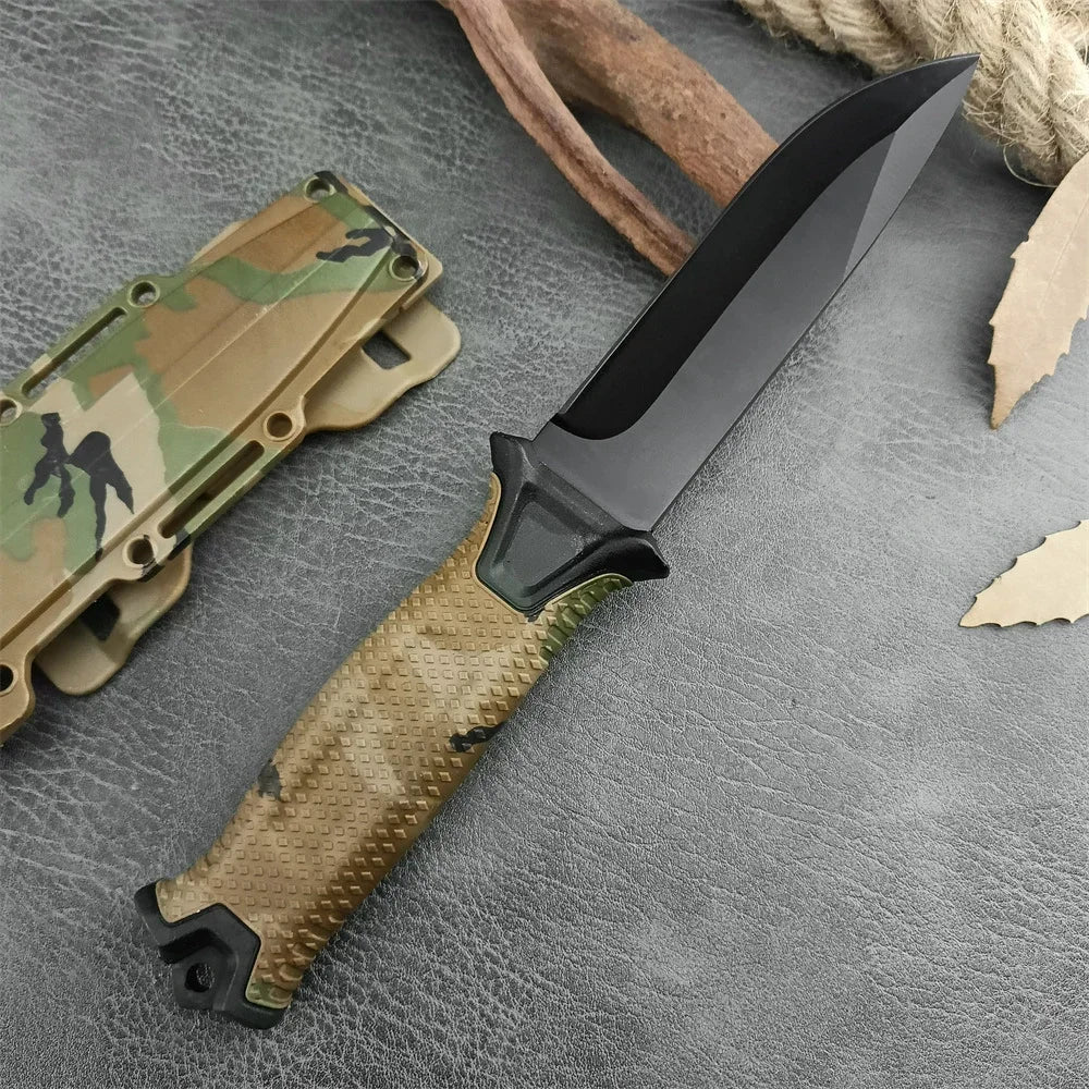 Full Tang Fixed Blade Knife with Ergonomic Rubber Handle