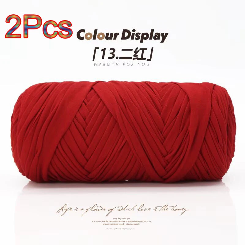 Elastic T-Shirt Yarn for Crochet and Knitting (2-Pack, 50m Each)